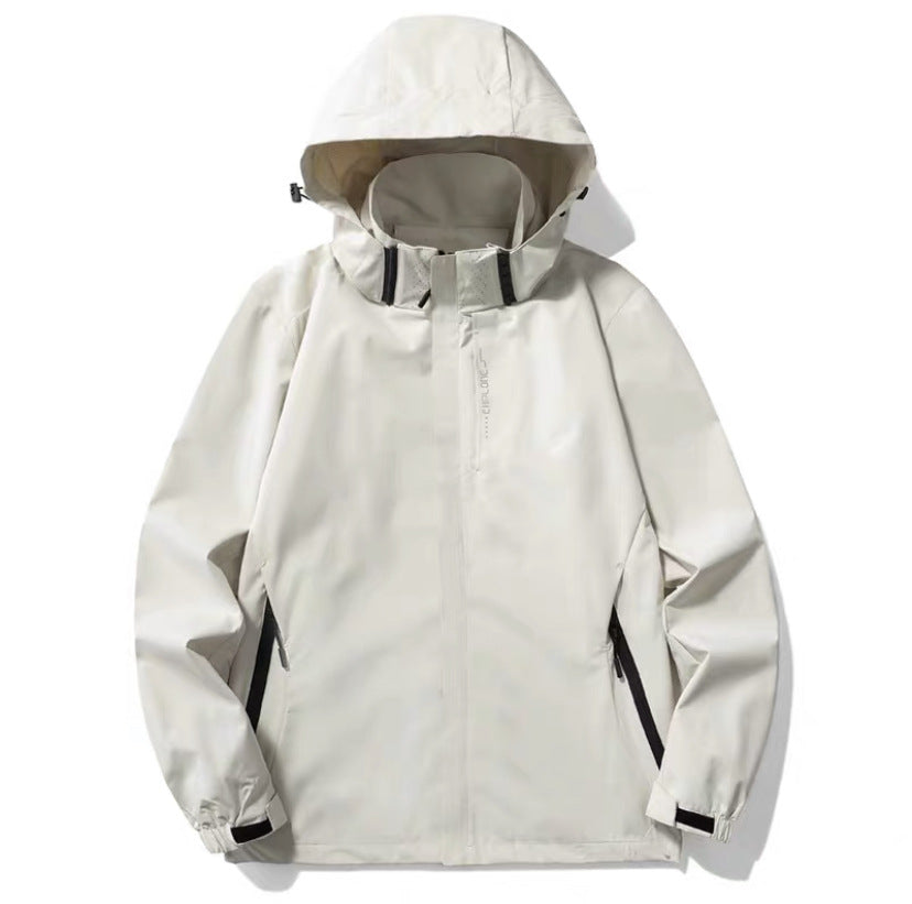 Herren Wasser- und winddichte technische Kapuzen-Outdoorjacke mit verschweißten Nähten und atmungsaktivem Futter Nord Taschen