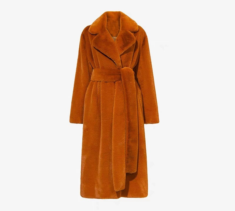 Damen Maxi Kunstpelzmantel im Teddy‑Finish mit extra großem Umlegekragen Nord Taschen