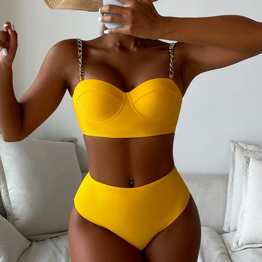 Damen Bustier-Bikini mit modischen Kettenträgern