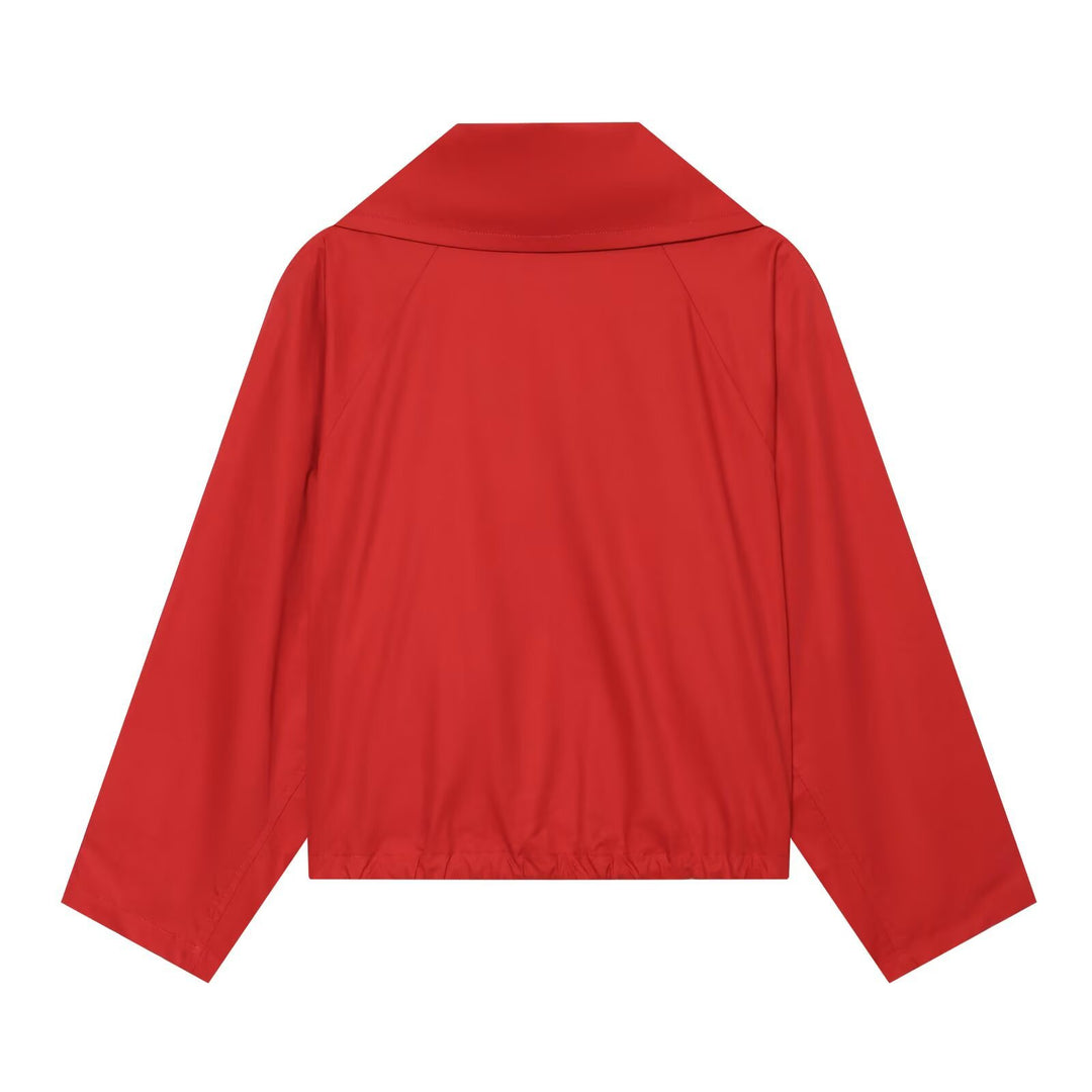 Damen Leichte Hemdjacke mit übergroßem Kragen, durchgehender Knopfleiste und aufgesetzten Taschen Nord Taschen