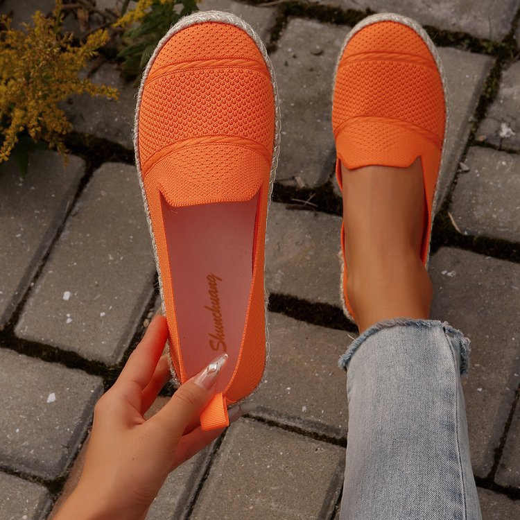 Damen  atmungsaktive Strick-Espadrilles mit geflochtener Jute-Sohle und flexiblem Memory-Fußbett Nord Taschen