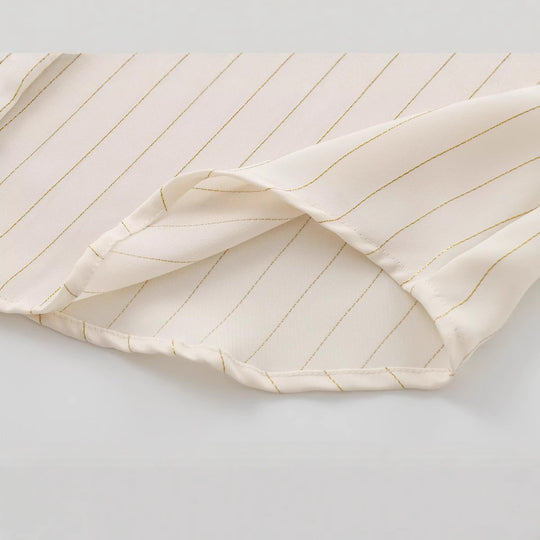 Damen Bluse mit Bindeschal, feinem Nadelstreifen und Ballonärmeln Nord Taschen