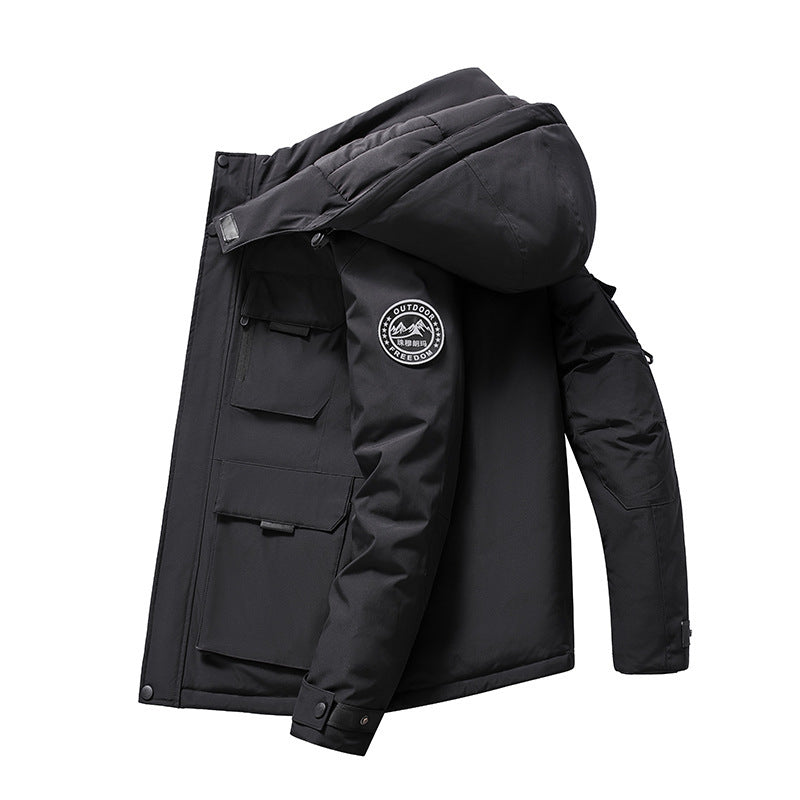 Herren Isolierter Field-Parka mit Kapuze, Mehrfach-Utility-Taschen und winddichter Shell Nord Taschen
