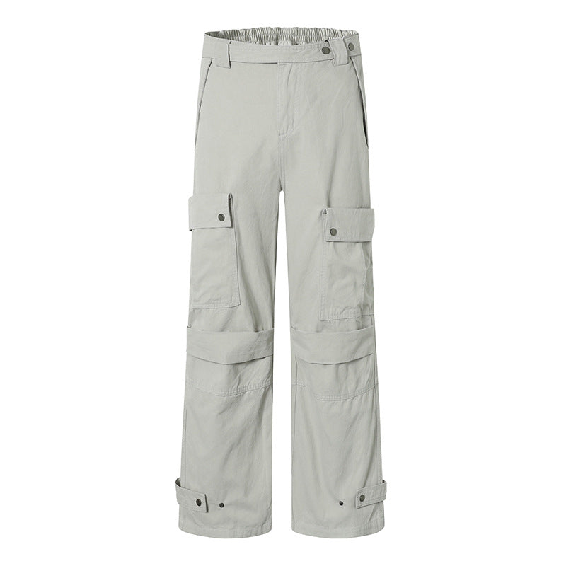 Damen weite Cargo-Culottehose mit hohem Bund, elastischem Taillenpass und Multi-Taschen Nord Taschen