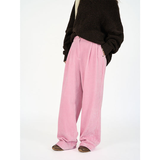 Damen Weite Cordhose mit hoher Taille, Bundfalten und Palazzo‑Schnitt Nord Taschen