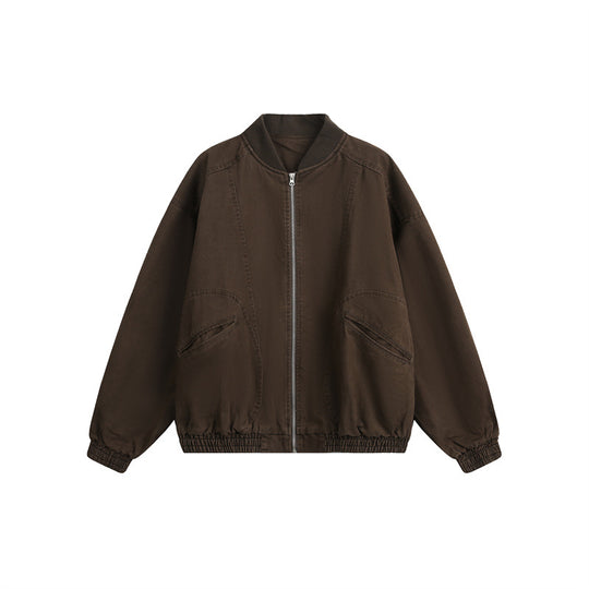 Unisex Kurz geschnittene Boxy‑Bomberjacke aus Baumwollmix mit Reißverschluss und elastischem Saum Nord Taschen