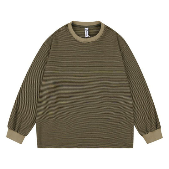 Unisex Weites gestreiftes Longsleeve im Oversize-Schnitt mit Rippbündchen Nord Taschen
