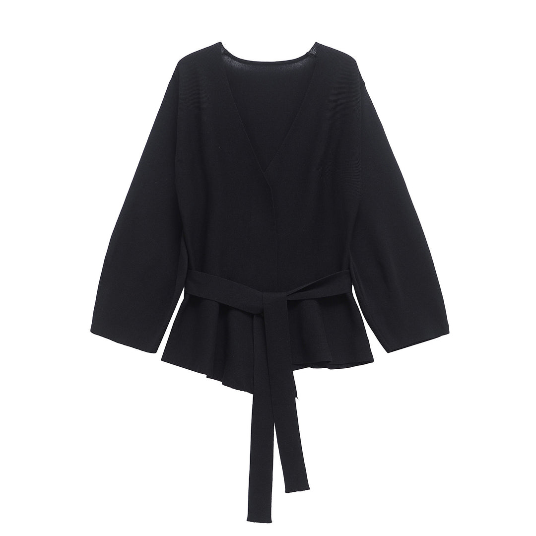 Damen Wickeljacke mit Taillengürtel und Volant-Saum Nord Taschen