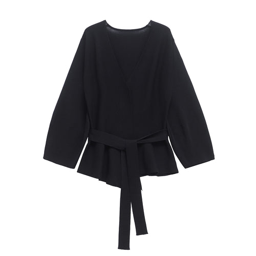 Damen Wickeljacke mit Taillengürtel und Volant-Saum Nord Taschen