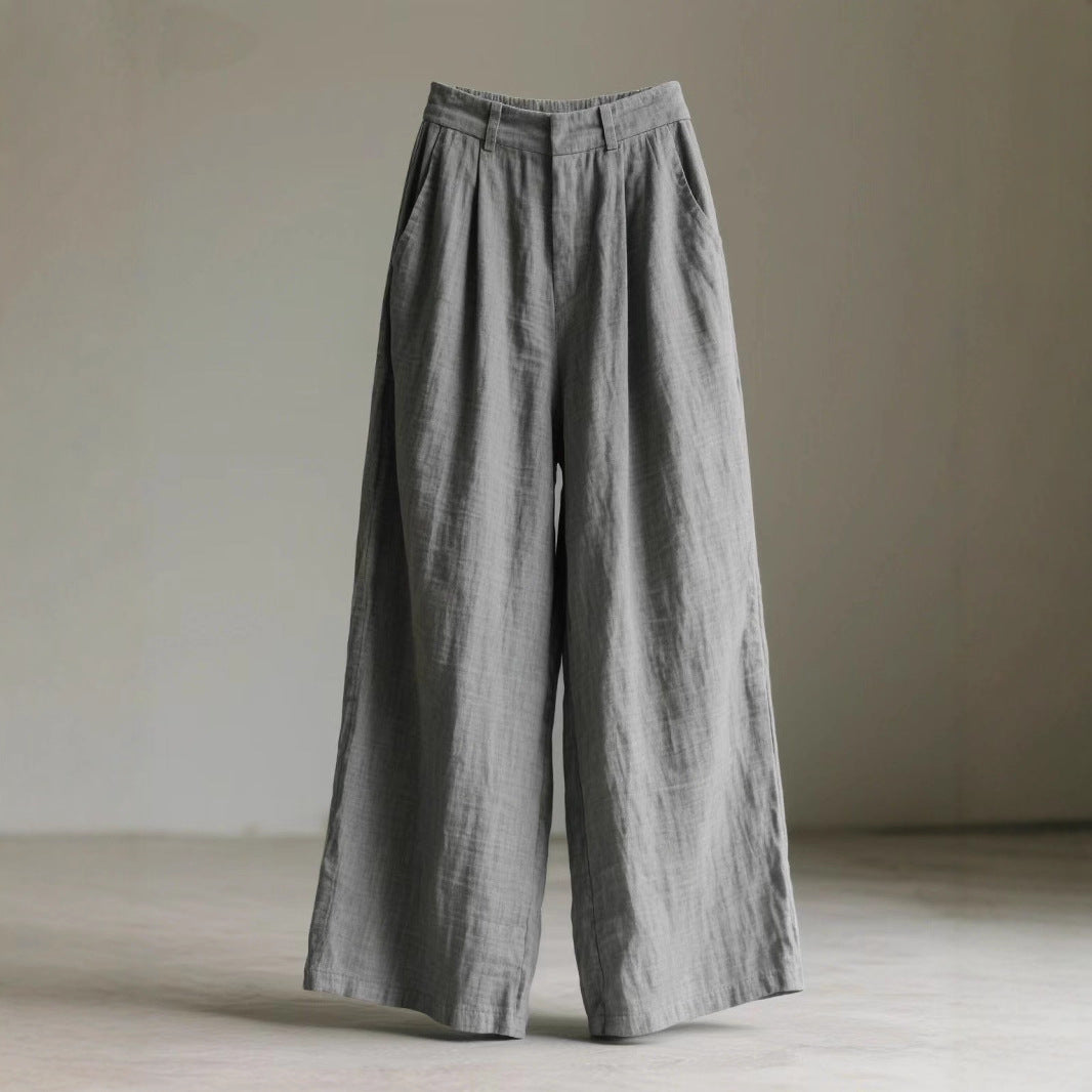 Damen Lockere Leinenhose Nord Taschen