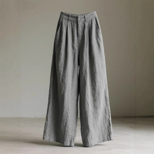 Damen Lockere Leinenhose Nord Taschen
