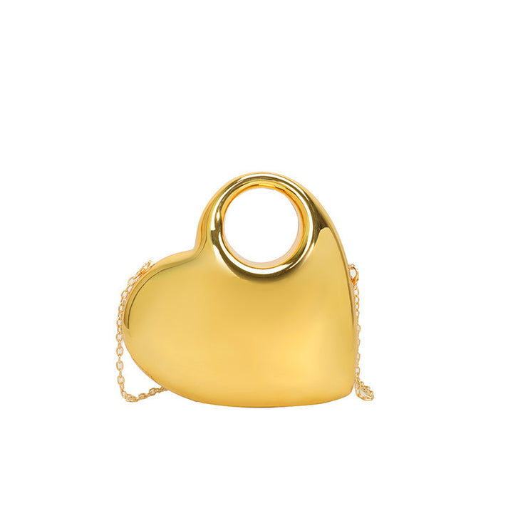 Damen herzförmige Clutch mit glänzendem Finish Nord Taschen