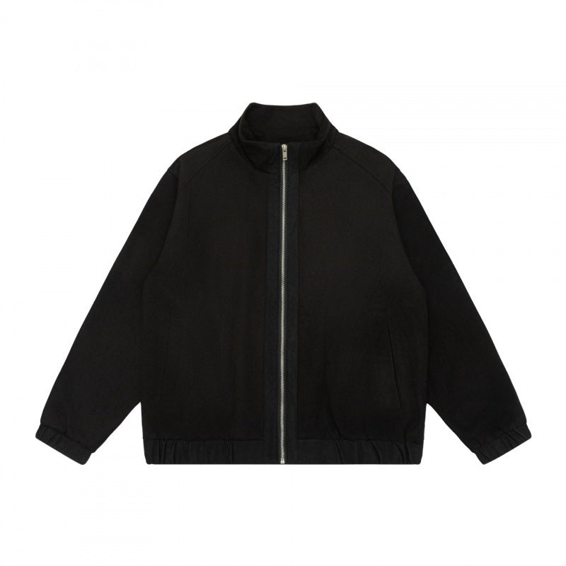 Unisex Kurz geschnittene Teddy‑Fleece‑Überjacke mit Stehkragen, durchgehendem Reißverschluss und elastischem Saum Nord Taschen