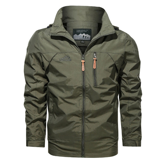 Herren leichte wasserabweisende Nylon-Bomberjacke mit Stehkragen und Reißverschlusstaschen Nord Taschen