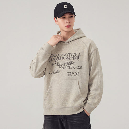 Herren Oversize Kapuzenpullover mit Statement-Print und Kängurutasche Nord Taschen