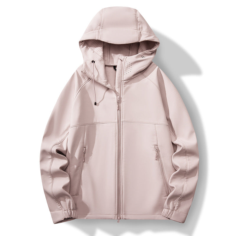 Herren Atmungsaktive Softshell-Hybridjacke mit Kapuze, Fleece-Innenfutter und Zwei-Wege-Reißverschluss Nord Taschen