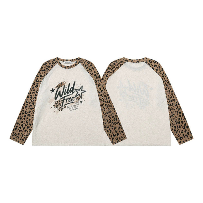 Damen Baumwoll-Langarmshirt im Raglanstil mit Leo-Ärmeln und Statement-Frontprint Nord Taschen