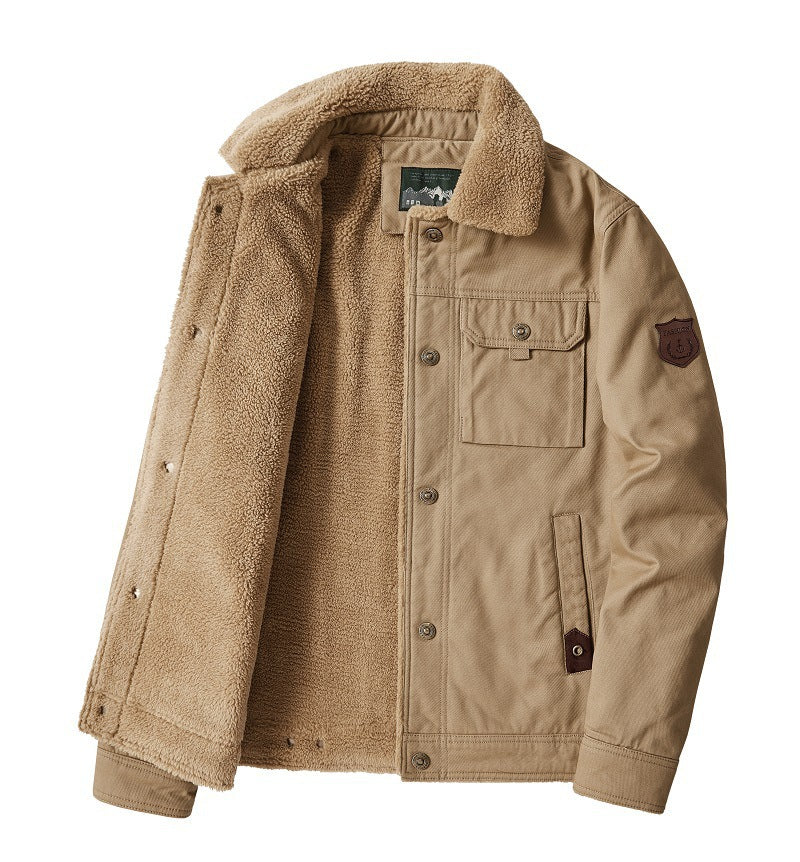 Herren Warm gefütterte Utility-Jacke Nord Taschen