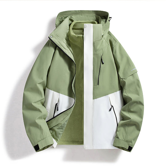 Herren Wasserabweisende Softshell-Fleece-Lagenjacke mit Kapuze und winddichter Frontblende Nord Taschen