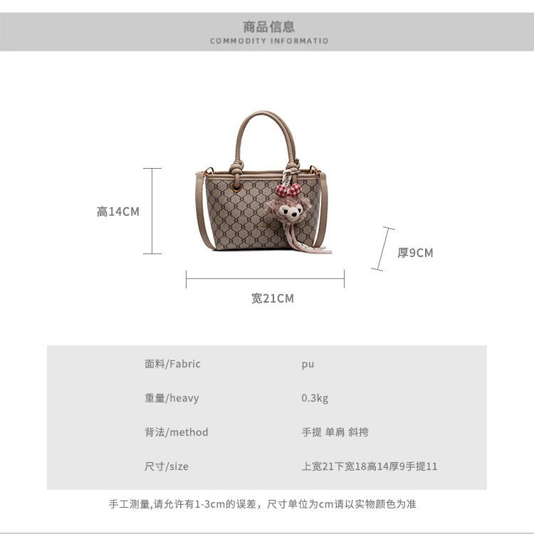 Damen modische Handtasche mit süßem Tieranhänger Nord Taschen
