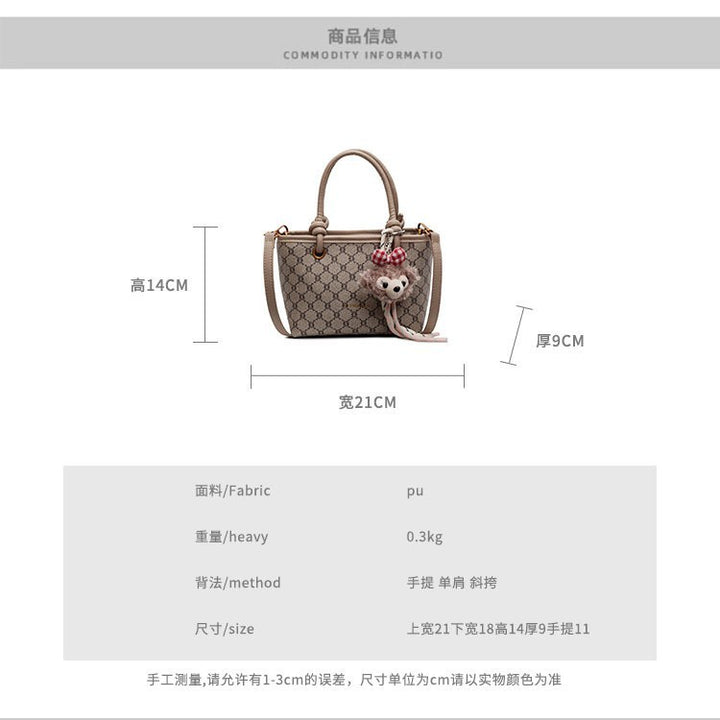 Damen modische Handtasche mit süßem Tieranhänger Nord Taschen
