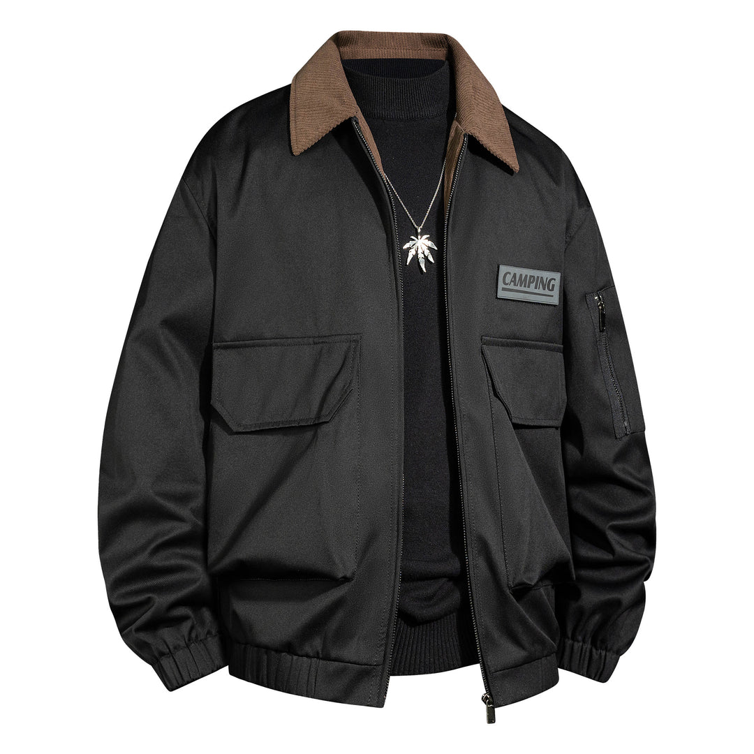 Herren Outdoor-Bomberjacke mit Cordkragen und Multifunktionstaschen Nord Taschen