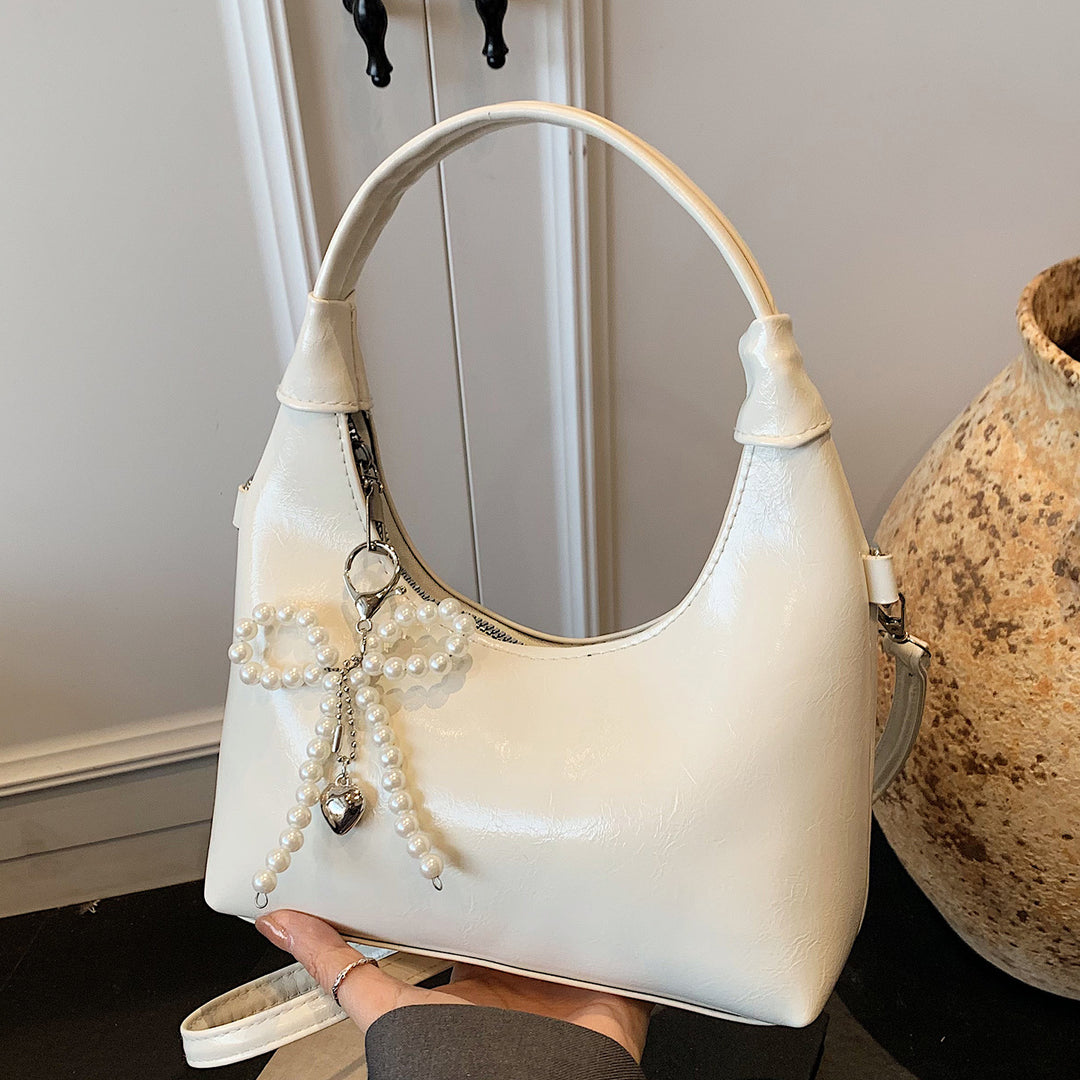 Damen Hobo-Handtasche mit elegantem, glänzendem Obermaterial und abnehmbarem Schulterriemen Nord Taschen