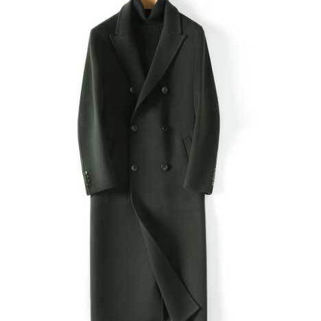 Herren Doppelreihiger Wollmantel mit Kaschmiranteil und schmaler Silhouette Nord Taschen