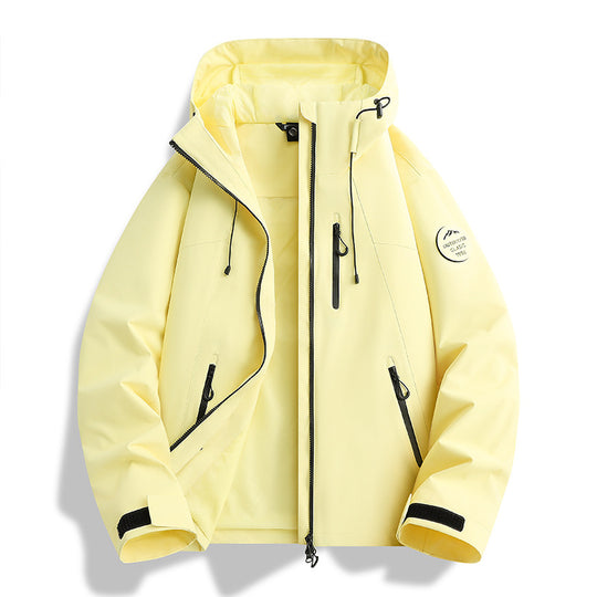 Damen Leichte wasserdichte Kapuzenjacke mit Teddy‑Charm und verdeckten Reißverschlusstaschen Nord Taschen