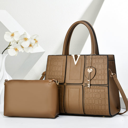 Damen Handtasche mit eleganter Kroko-Prägung und abnehmbarer Kosmetiktasche Nord Taschen
