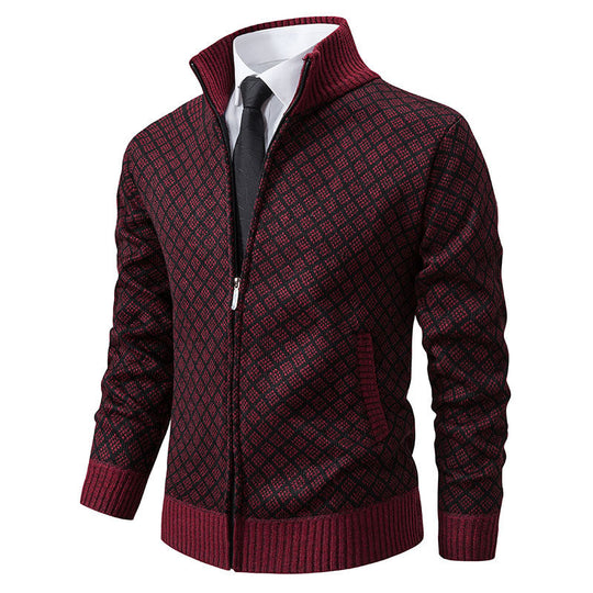 Herren stilvolle Strickjacke mit hochwertigem Zipper Nord Taschen