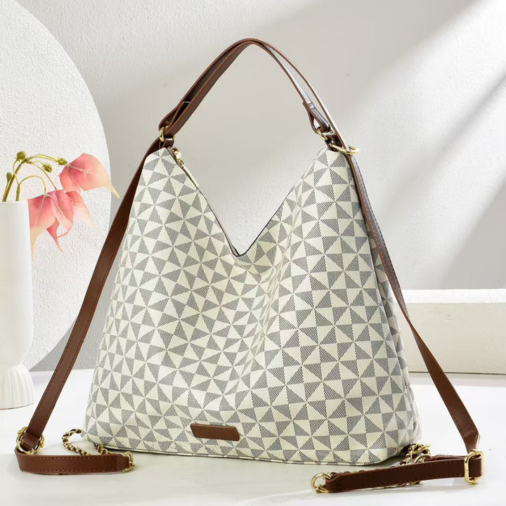 Damen elegante Umhängetasche mit strukturiertem geometrischem Design Nord Taschen