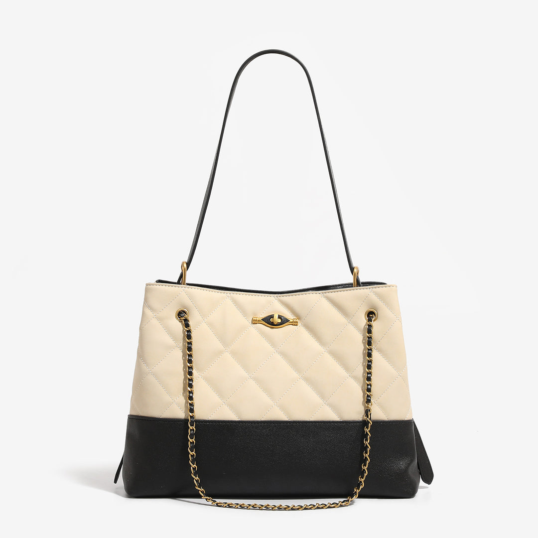 Damen Handtasche mit elegantem Steppmuster und luxuriösem Kettenhenkel Nord Taschen