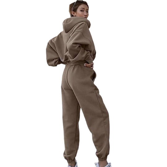Damen Oversized Loungewear-Set aus French‑Terry mit Kapuze und High‑Waist Jogginghose Nord Taschen