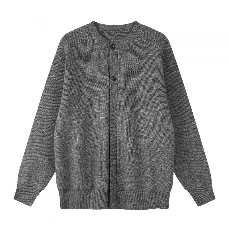 Unisex Boxiger Feinstrick-Cardigan mit Rundhals, Raglanärmeln und teilverdeckter Knopfleiste Nord Taschen