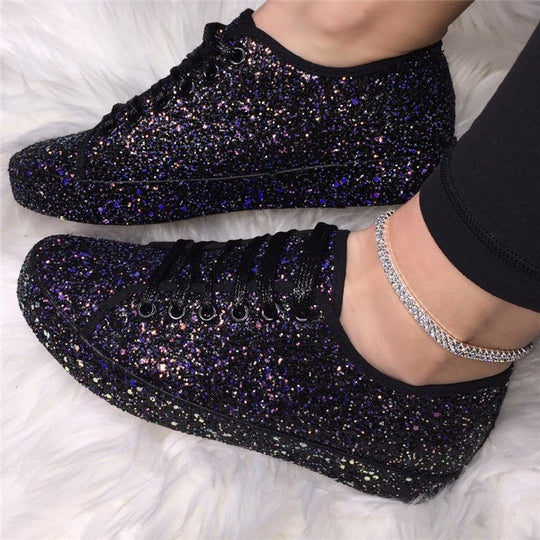Damen Glitzernde Sneaker mit atmungsaktiver Sohle und zusätzlichem Komfort