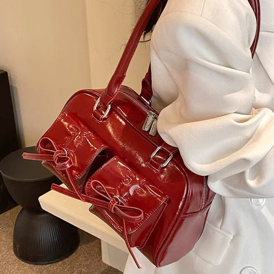 Damen elegante Handtasche mit dekorativen Schleifen und praktischem Stauraum Nord Taschen