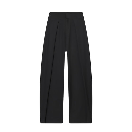 Damen Weite Highwaist-Hose mit Frontfalten und fließender Palazzo-Silhouette Nord Taschen