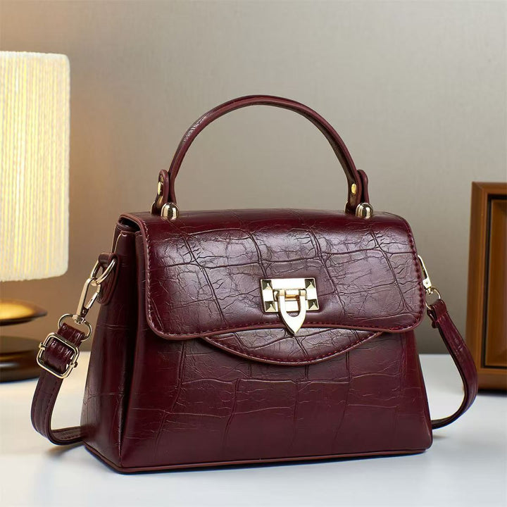 Damen strukturierte Handtasche mit elegantem Krokodilleder-Look Nord Taschen