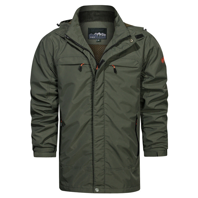 Herren leichter Fieldparka mit Kapuze, atmungsaktivem Mesh‑Futter und multifunktionalen Taschen Nord Taschen