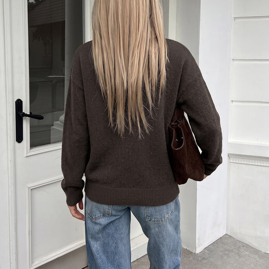 Damen Modische Strickjacke mit Knopfverschluss Nord Taschen