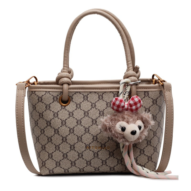 Damen modische Handtasche mit süßem Tieranhänger Nord Taschen