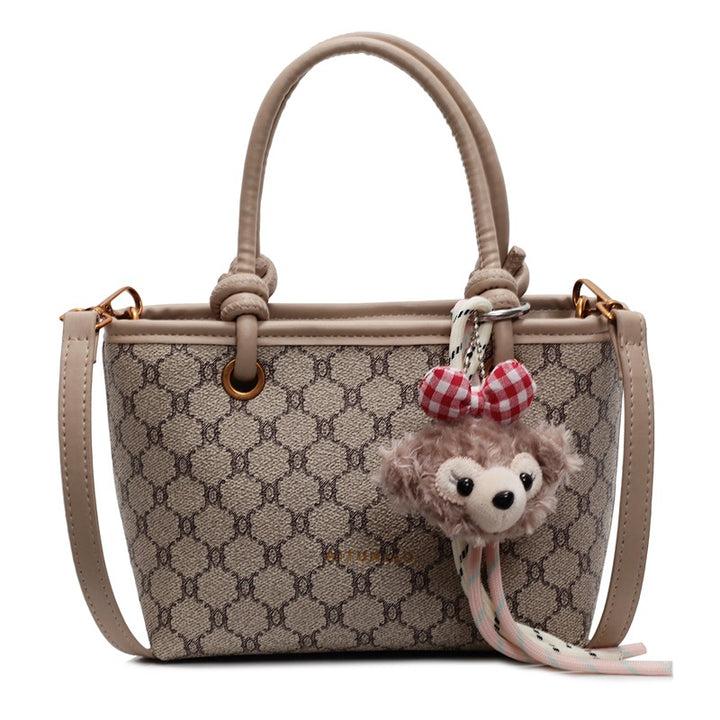 Damen modische Handtasche mit süßem Tieranhänger Nord Taschen