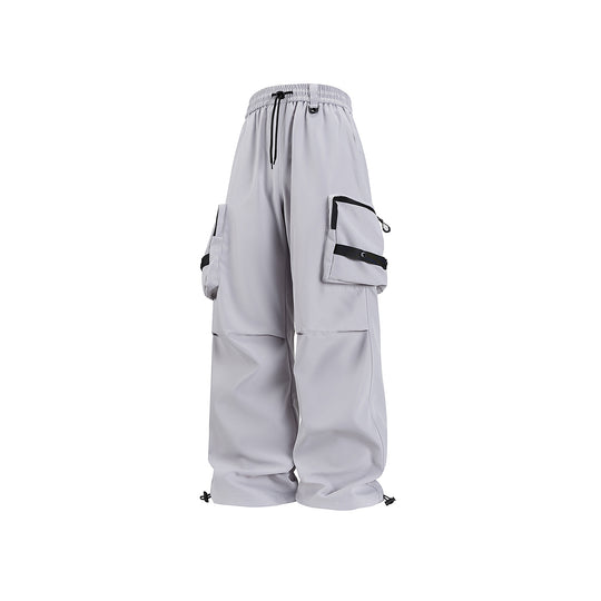 Herren Weite Utility-Cargohose mit großvolumigen Klappentaschen und Kordelzugbund Nord Taschen