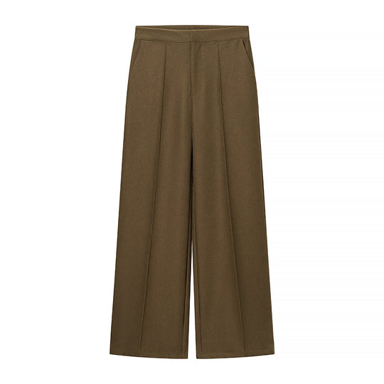 Damen Zweiteiliges Wollmix-Blazer- und Palazzo-Hosen-Set mit Ein-Knopf-Sakko und Bügelfalte Nord Taschen