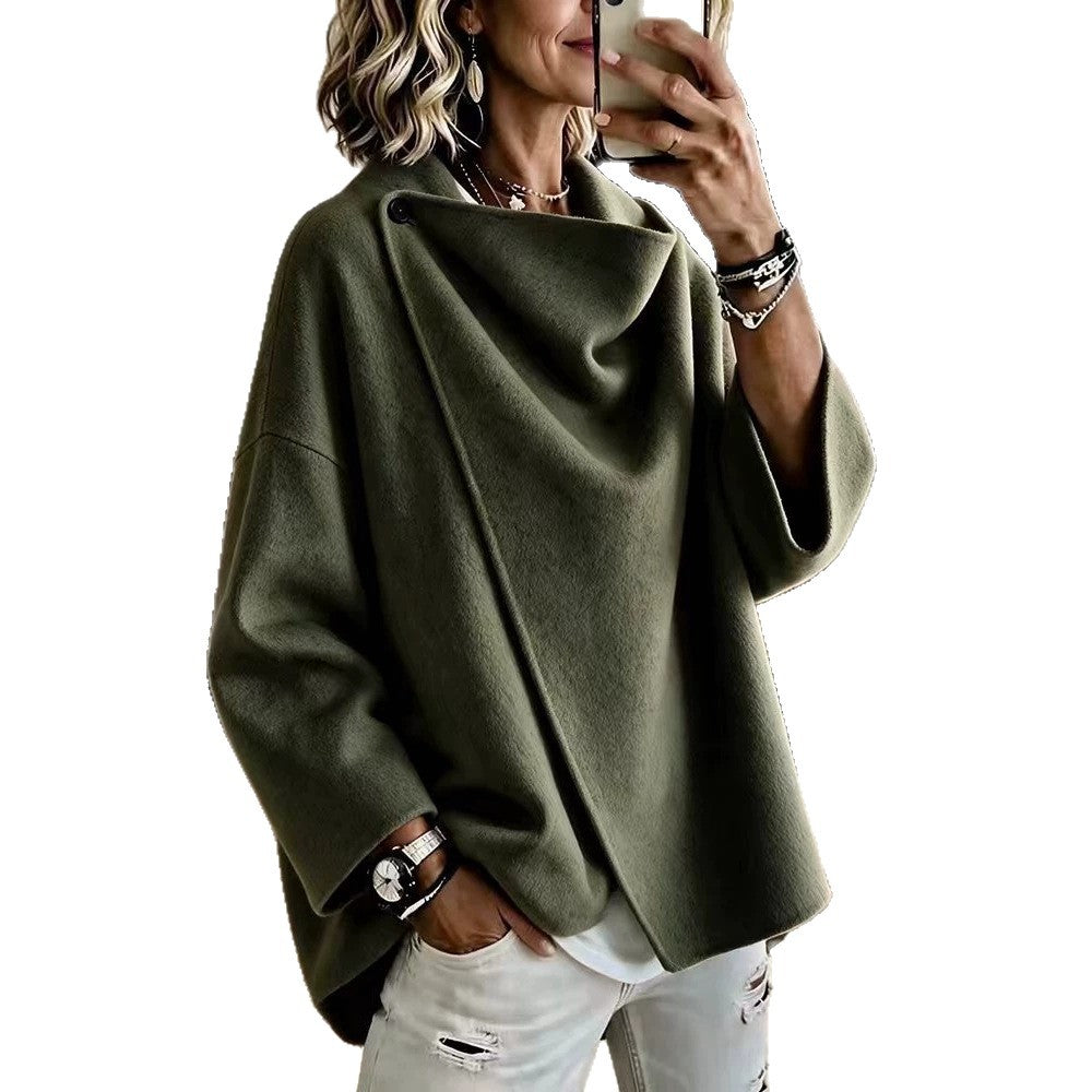 Damen Stilvolle Oversized Jacke Nord Taschen