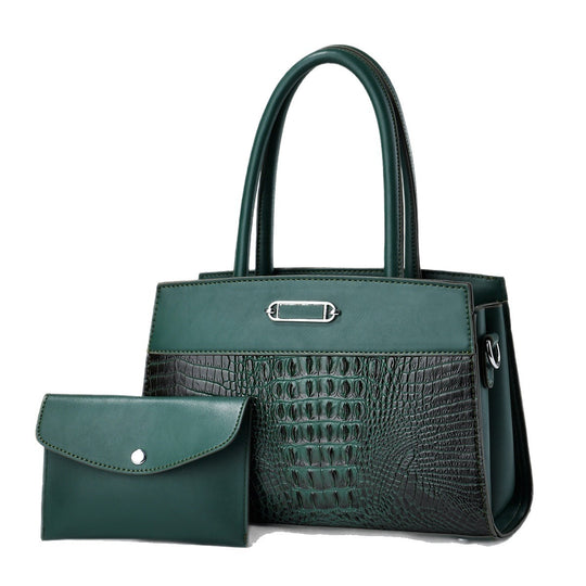 Damen elegante Handtasche mit stilvollem Krokodil-Design und abnehmbarer Clutch Nord Taschen
