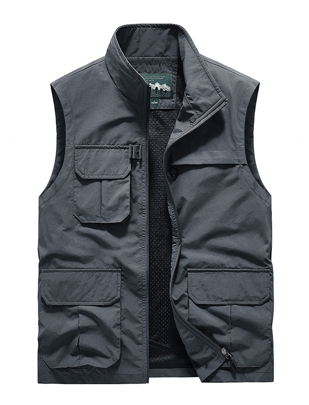 Herren Leichte Reise-Utility-Weste mit Mesh-Innenfutter und Mehrfachtaschen Nord Taschen