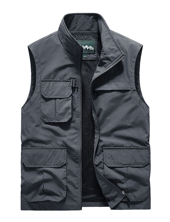 Herren Leichte Reise-Utility-Weste mit Mesh-Innenfutter und Mehrfachtaschen Nord Taschen