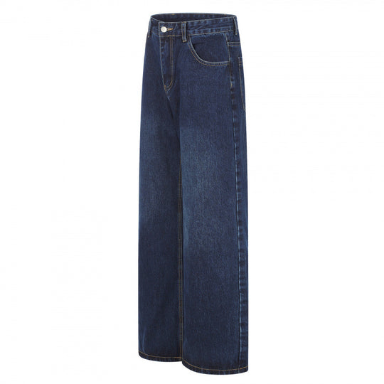 Damen High‑Waist Jeans mit weitem Bein, Fünf‑Taschen und lockerem Schnitt Nord Taschen